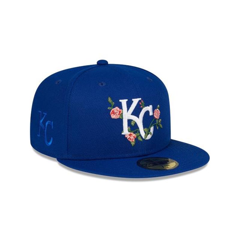 MLB Kansas City Royals Bloom 59Fifty Fitted (SSJ6422) - Blue New Era Caps